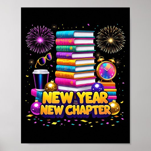 Book Lovers Happy New Year Chapter 2026 Bookworm F Poster (Vorne)