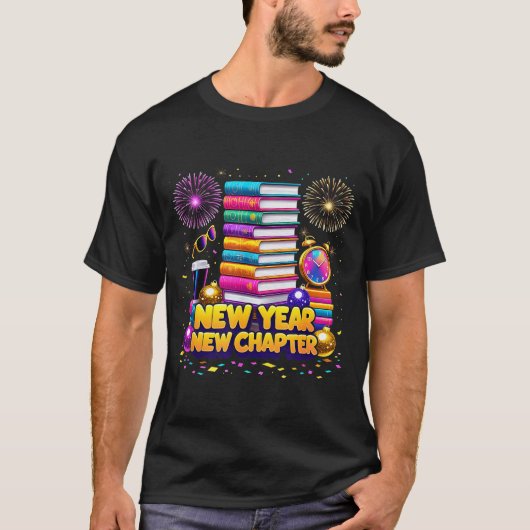 Book Lovers Happy New Year Chapter 2026 Bookworm F T-Shirt (Vorderseite)