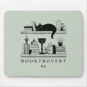 Book Lover's Monogram Initials Booktrovert Mousepad (Vorne)