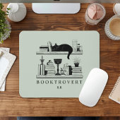 Book Lover's Monogram Initials Booktrovert Mousepad