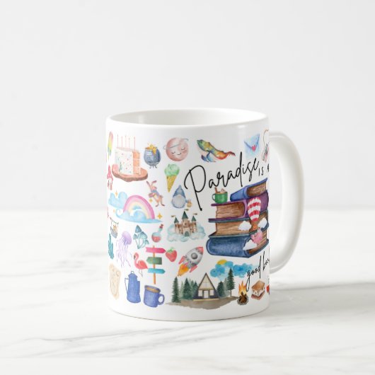 Book Lovers - Paradise is a Good Book Kaffeetasse (VorderseiteRechts)
