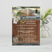 Book Lovers QR Code Foto nach Hochzeit Einladung (Stehend Vorderseite)