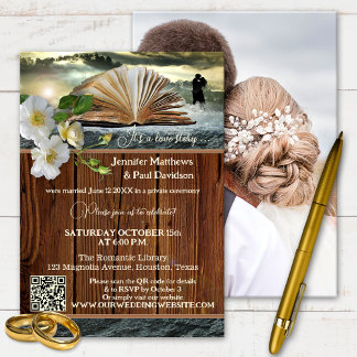 Book Lovers QR Code Foto nach Hochzeit Einladung