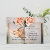 Book Lovers Rose Probe Abendessen Einladung (Stehend Vorderseite)