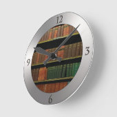 Book Lover's Silver Runde Wanduhr (Winkel)