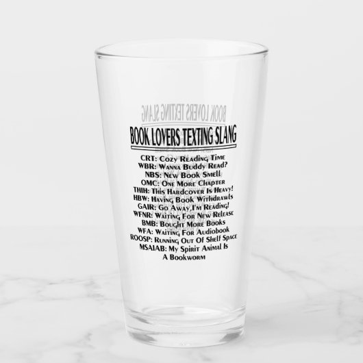 Book Lovers Simste Slang Dark Text Glas (Vorderseite)