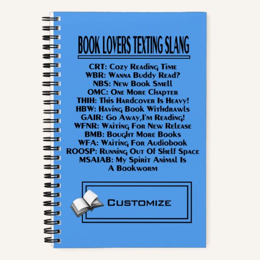 Book Lovers Simste Slang Dark Text Notizblock (Vorderseite)