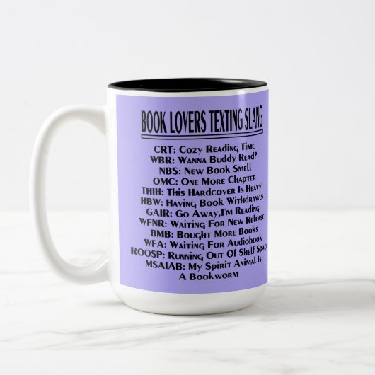 Book Lovers Simste Slang Dark Text Zweifarbige Tasse (Links)