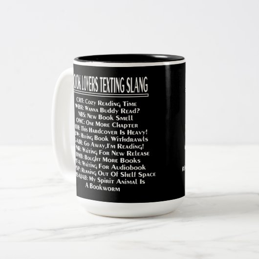 Book Lovers Simste Slang Light Text Zweifarbige Tasse (Vorderseite Links)