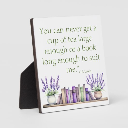 Book Lovers Tabletop Plaque mit Easel Fotoplatte (Vorderseite)