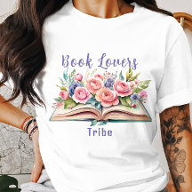 Book Lovers Tribe Pink Roses T - Shirt