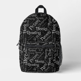 Book Lovers Word Cloud Bedruckter Rucksack