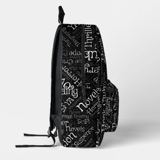 Book Lovers Word Cloud Bedruckter Rucksack (Links)
