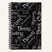 Book Lovers Word Cloud Custom Notebook Notizblock (Vorderseite)