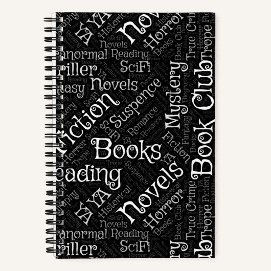 Book Lovers Word Cloud Custom Notebook Notizblock (Vorderseite)
