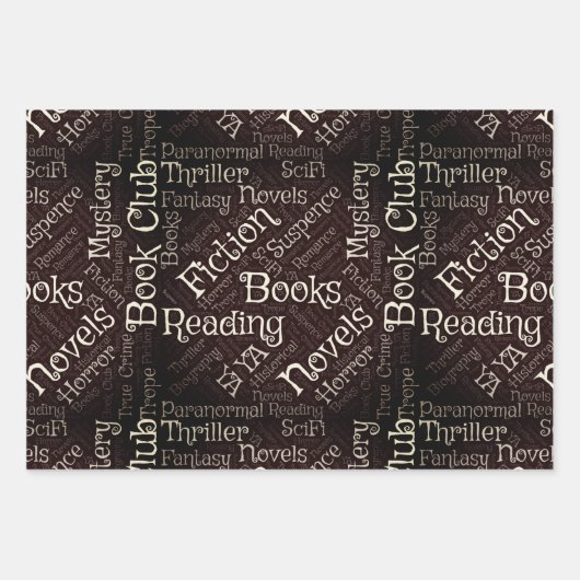 Book Lovers Word Cloud Geschenkpapier Set (Vorderseite 3)