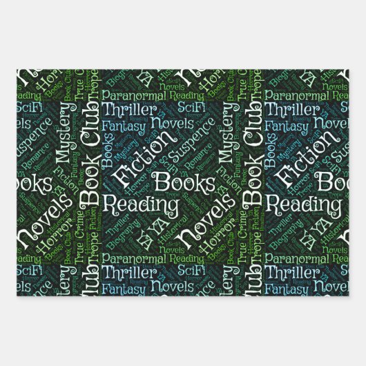 Book Lovers Word Cloud Geschenkpapier Set (Vorderseite 2)