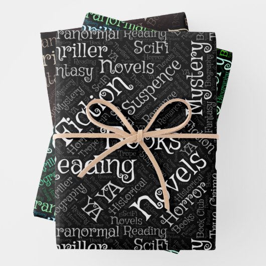 Book Lovers Word Cloud Geschenkpapier Set (Beispiel)