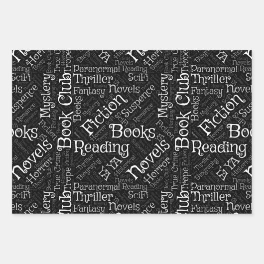 Book Lovers Word Cloud Geschenkpapier Set (Vorderseite)