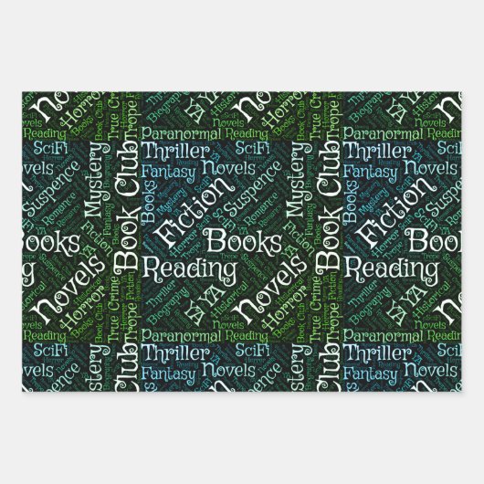 Book Lovers Word Cloud Geschenkpapier Set (Vorderseite 3)