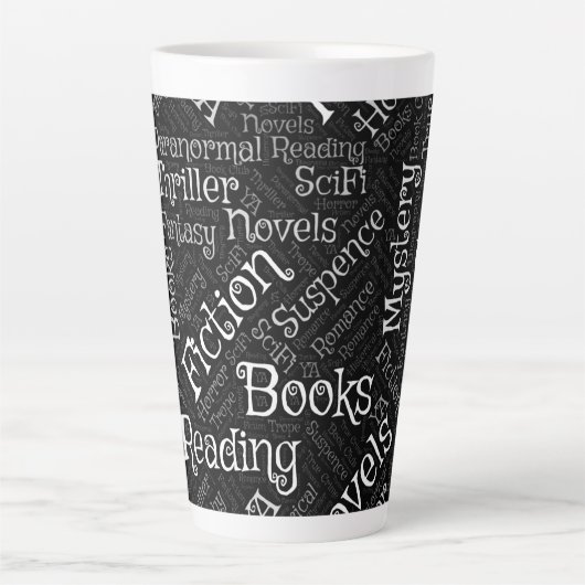 Book Lovers Word Cloud Milchtasse (Vorderseite)
