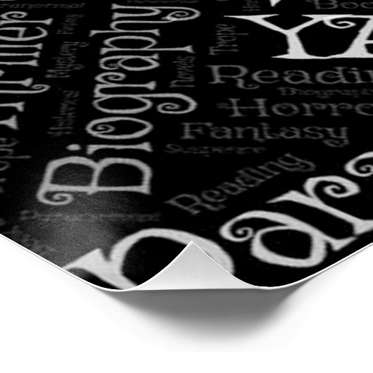 Book Lovers Word Cloud Poster (Ecke)