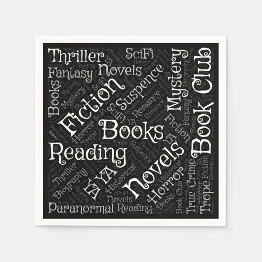 Book Lovers Word Cloud Serviette (Vorderseite)
