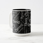 Book Lovers Word Cloud Zweifarbige Tasse (Vorderseite Links)