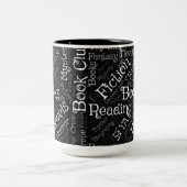 Book Lovers Word Cloud Zweifarbige Tasse (Mittel)