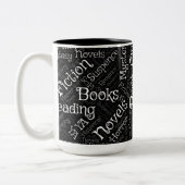 Book Lovers Word Cloud Zweifarbige Tasse (Links)