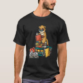 Book Meerkat sitzend auf Pile of Books Book Worm T-Shirt (Vorderseite)