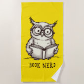 Book nerd owl strandtuch (Vorderseite)