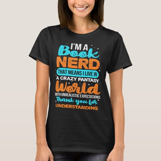 Book Nerd Reading Reader Bookworm Librarian Biblio T-Shirt (Vorderseite)