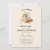 Book New Chapter Beginnt Wildblume Brautparty Einladung (Vorderseite)