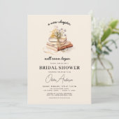 Book New Chapter Beginnt Wildblume Brautparty Einladung (Stehend Vorderseite)