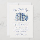 Book New Chapter Floral Bridal Shower Einladung (Vorderseite)