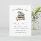 Book New Chapter Floral Bridal Shower Einladung (Stehend Vorderseite)