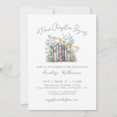 Book New Chapter Floral Bridal Shower Invitation Einladung (Vorderseite)