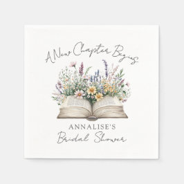Book New Chapter Wildflower Bridal Shower Serviette