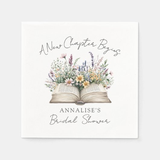 Book New Chapter Wildflower Bridal Shower Serviette (Vorderseite)