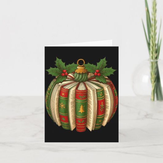 Book Ornaments Book Lover Cozy Christmas Teacher L Karte (Vorderseite)