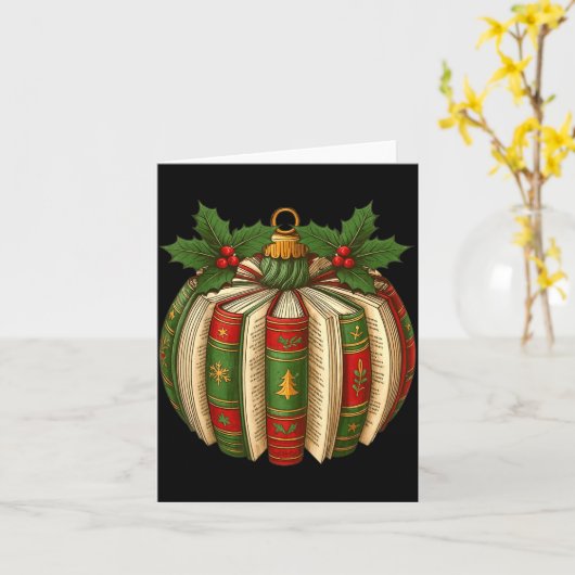 Book Ornaments Book Lover Cozy Christmas Teacher L Karte (Gelbe Blume)