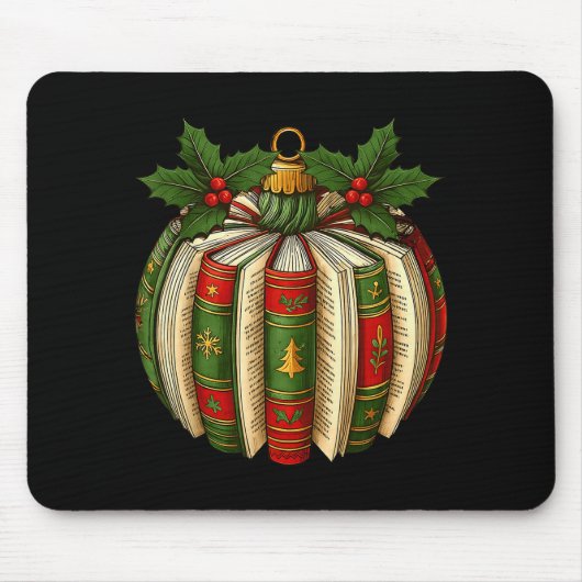 Book Ornaments Book Lover Cozy Christmas Teacher L Mousepad (Vorne)