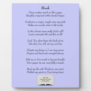 Book Poetry Plaque Fotoplatte