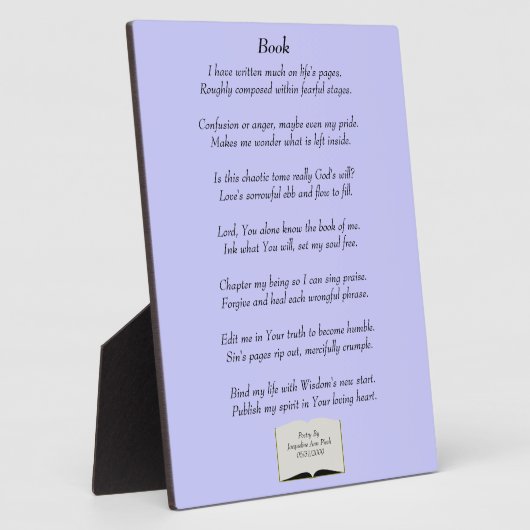Book Poetry Plaque Fotoplatte (Seite)