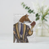 Book Reader Fox Postkarte (Stehend Vorderseite)