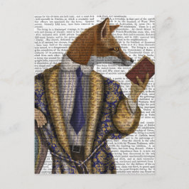Book Reader Fox Postkarte