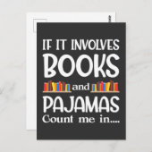 Book Reader Pajamas Bookworm Funny Reading Postkarte (Vorne/Hinten)