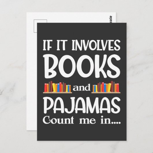 Book Reader Pajamas Bookworm Funny Reading Postkarte (Vorne/Hinten)
