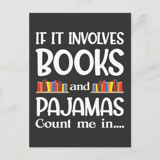 Book Reader Pajamas Bookworm Funny Reading Postkarte (Vorderseite)